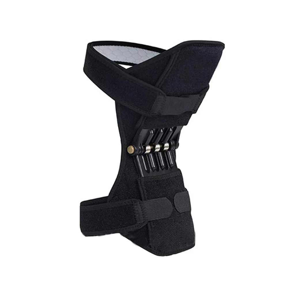 Black 1pcs Воздухопроницаемый нескользящий подъемный шарнир Поддержка наколенников нескользящий Электрический подъемник Поддержка соединения мощный отскок Весна сила колено усилитель - Цвет: Black 1pcs