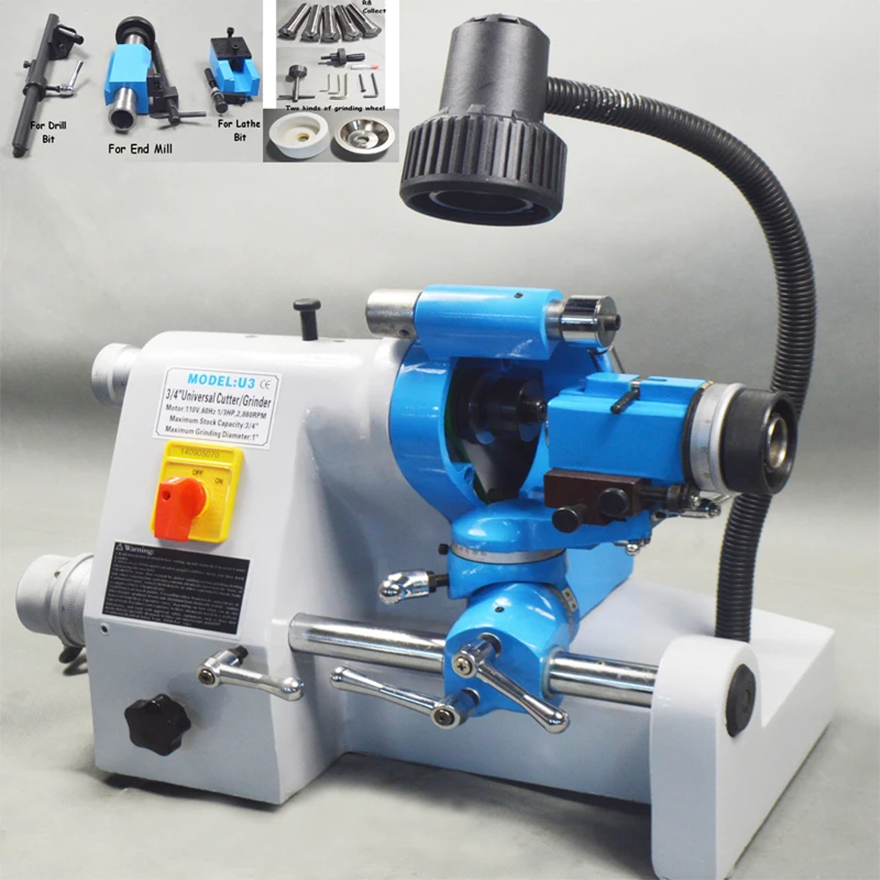 CE 220V U3 R8 Collets Universal Grinding Tool Cutter Grinder Drill ...