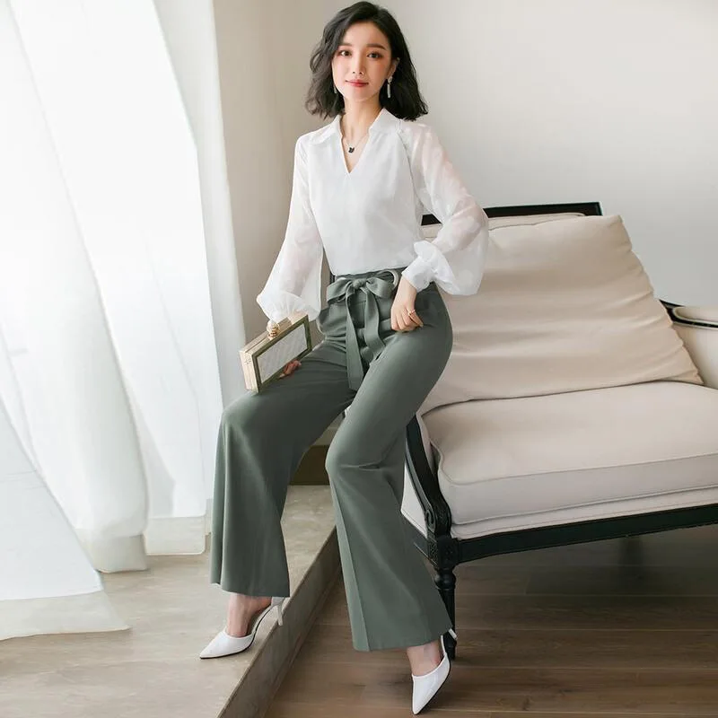 

Loose Pants Set Female Spring 2019 New Style Spring Royal Sister Western Style Fashion Elegant Very Fairy of Early Spring Two-Pi