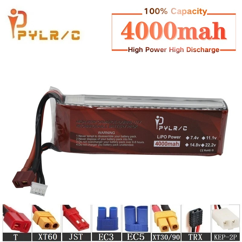 Высокая скорость 14 8 v 4000mAh Lipo батарея для RC вертолетов части 4S литиевая 50C