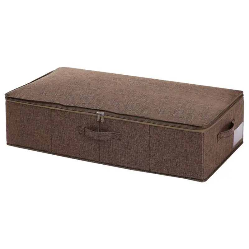 Под Кровать контейнеры для хранения одеяла ткань обувь Органайзер коробка с крышками