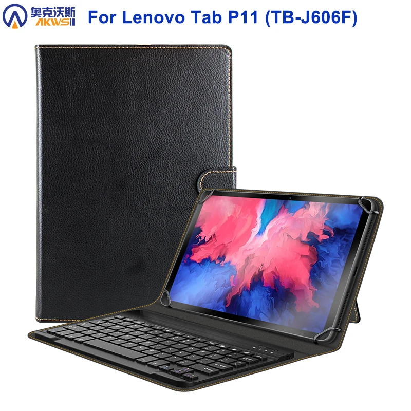 QYiD Keyboard Case for Lenovo Tab P11 11-inch Full HD Tablet 2020 Release Model: TB-J606F TB-J606X Black Leather Stand Case Cover with Magnetically Detachable Wireless Keyboard QYiD Keyboard Case for Lenovo Tab P11 11-inch Full HD Tablet 2020 Release Model: TB-J606F TB-J606X Black Leather Stand Case Cover with Magnetically Detachable Wireless Keyboard