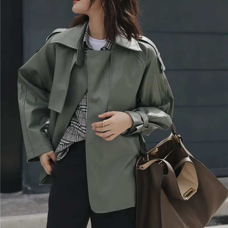 Женская винтажная мотоциклетная куртка Hzirip Harajuku Matcha green в стиле ретро из