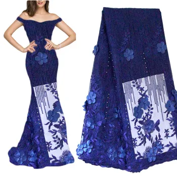

2020 Latest Nigerian Laces Fabrics High Quality African Embroidered 3d Laces Fabric For Wedding Dress Tulle Blush Pink lace