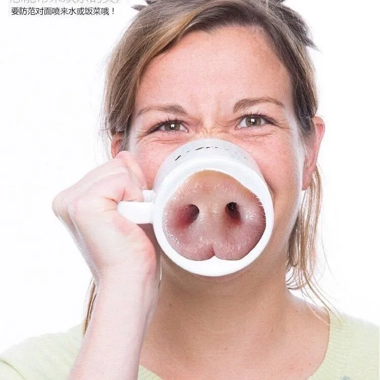 3D Personality Avatar Handmade Ceramic Mug Prank Pig Nose Household Coffee Beer Creative Christmas Surprise Gift | Дом и сад
