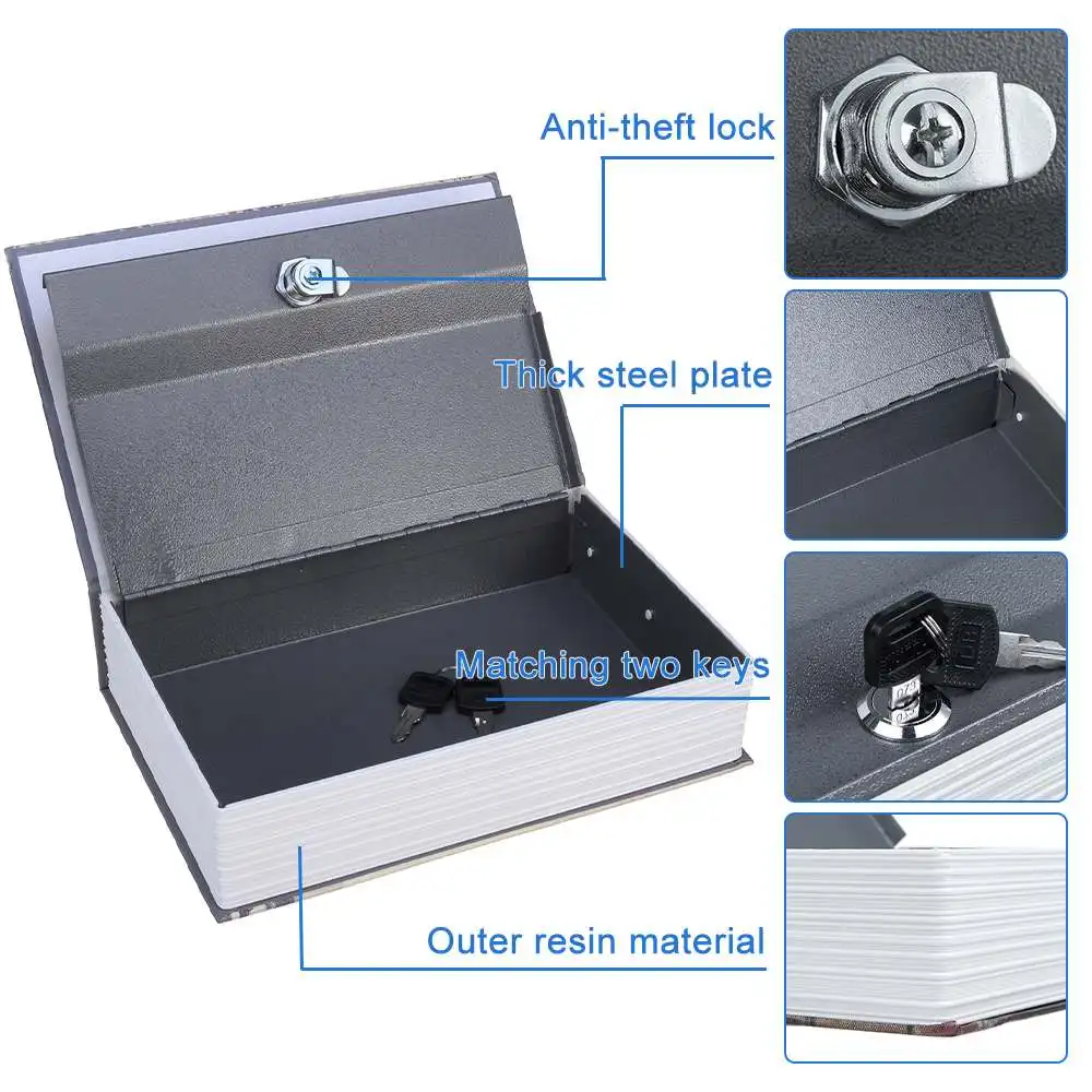 Safe Box Book Money Secret Security Safe Lock Box Book Cash Coin Storage Jewelry Key Locker Storage Container Safe Box Book Money Secret Security Safe Lock Box Book Cash Coin Storage Jewelry Key Locker Storage Container