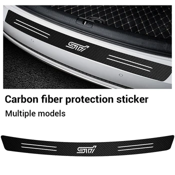 

Car Tail Trunk Rear Bumper Protector STI Logo Carbon Fiber Sticker For Subaru STI Legacy Forester Outback Rally WRX WRC Impreza