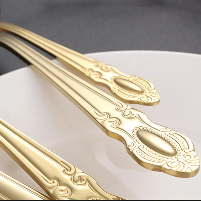 Kubac Hommi 40Db Szett Arany Evőeszközök 18/10 Rozsdamentes Acélból Készült Étkészlet Ezüst Edények 6 -Hoz - Image 4