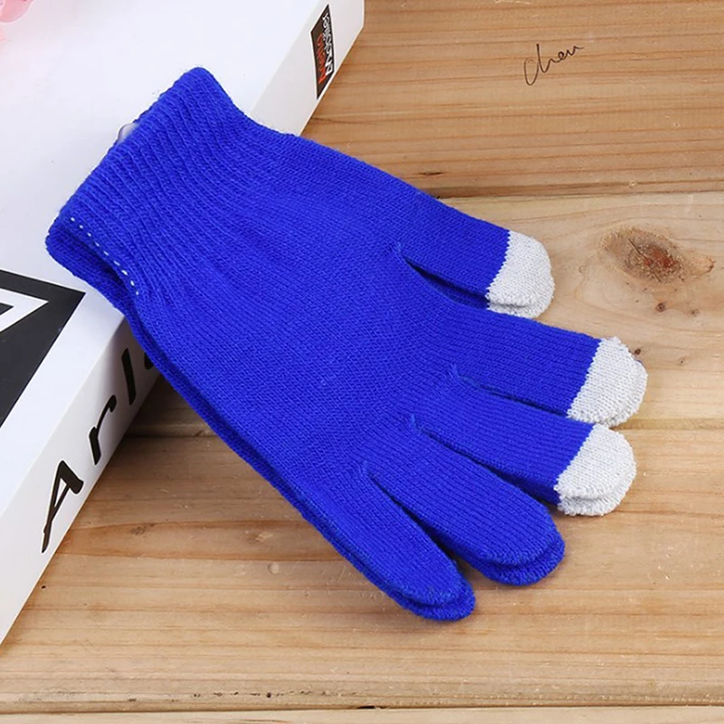 Colorful Touch Screen Winter Gloves For Man And Women Plus Thick Knitted Five Fingers Wrist Gloves Chic Christmas Gifts