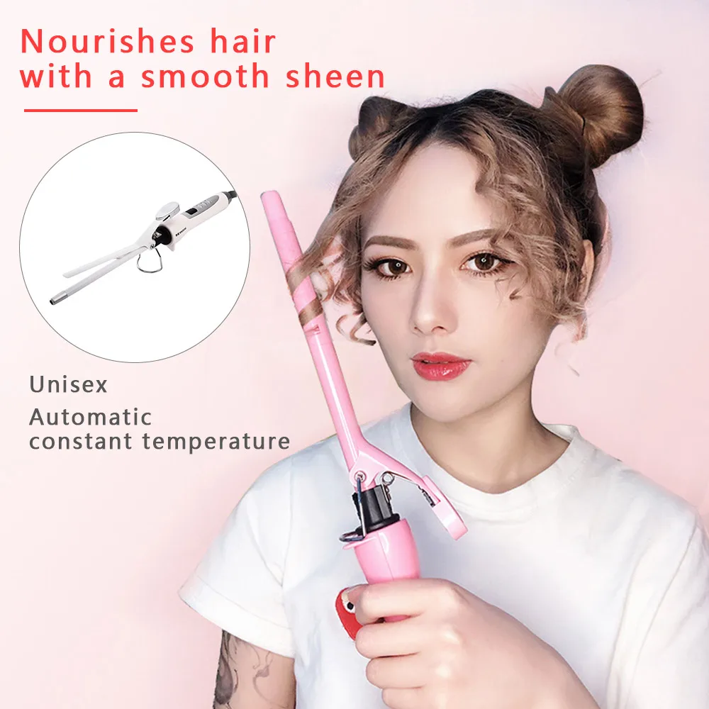 

9MM Slim Hair Curling Iron Professional Ceramic LCD Display Hair Tool Waver Styler Hairs Curlers