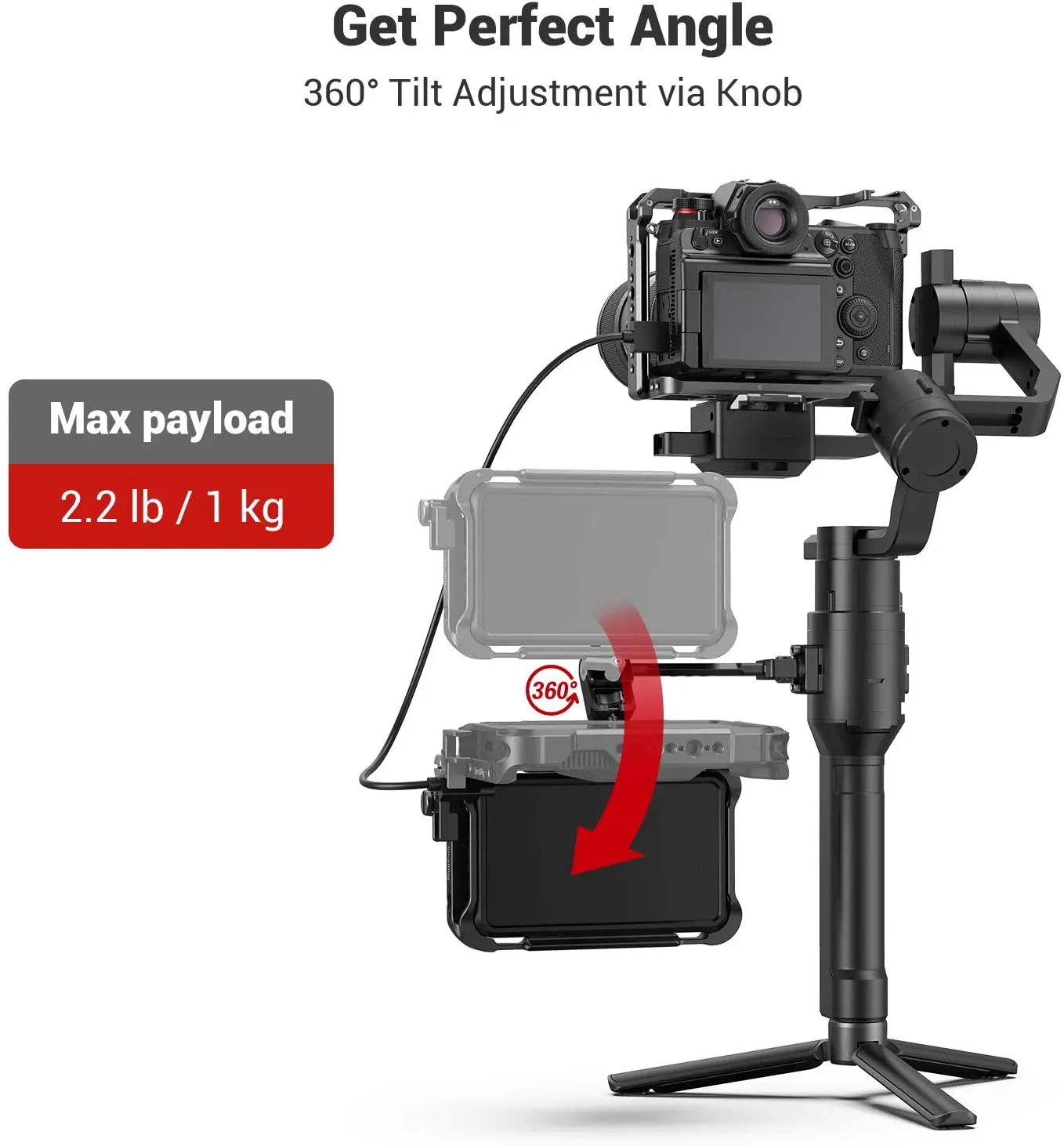 Smallrig-調整可能なモニターマウント,dji rs/rsc/rs 2/zhiyun