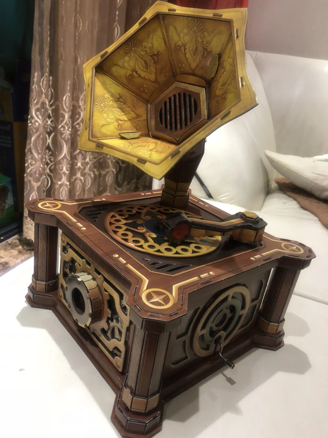 8Y+ Ретро-граммофон, игрушки, бумажные 3D головоломки, Обучающие Детские граммофоны, пазлы, 3d натуральное моделирование, строительство для подарка взрослым