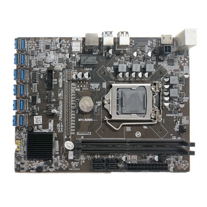 B250C BTC Mining Motherboard+Switch Cable 12XPCIE to USB3.0 GPU Slot LGA1151 Support DDR4 DIMM RAM Computer Motherboard mother board gaming pc