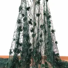3d цветок ткань французская кружевная ткань высокого качества Зеленая Рождественская ткань нигерийские кружевные материалы для свадебного платья 5 ярдов