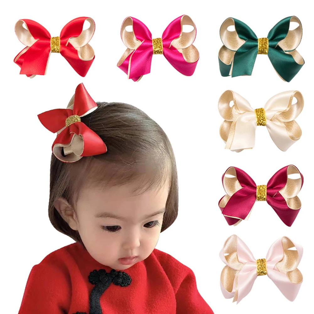 Fashion Cute Bow knot Hairpin Baby Ribbon Hair Clips Headdress For