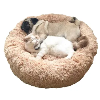 

Cat Beds Round Comfy Calming Dog Bed For Cats Soothing Bed Dog Anti Anxiet House For Cat Fleece Cat Bed Cushion
