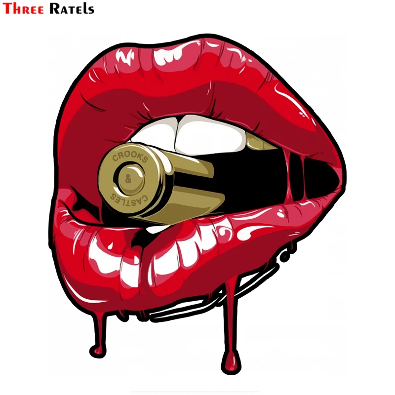 

Three ratels FTC-836# 14X16CM red lips bullet PVC car decal Sticker Decoration Stationery Sticker DIY Ablum Diary Scrapbooking