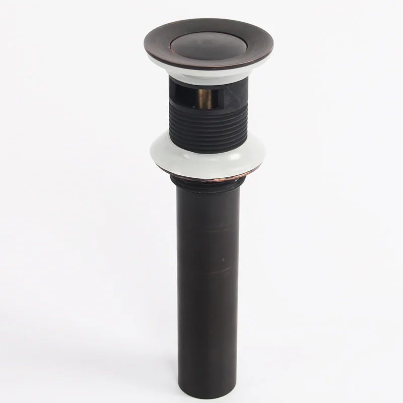 

Oil Rubbed Bronze Bathroom Basin Sink Pop Up Drain Brass with Overflow Vanity Sink Waste Drainer