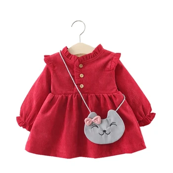 

Infant Clothing For Birthday Baby Girl Dress Autumn Winter Toddler Long Sleeve Princess Dress Newborn Kids Velvet Casual Dresses