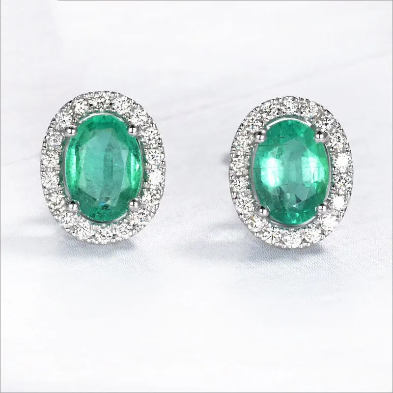 

One piece earring for special customer Natural Emerald Stud Earring Solid Real 925 Silver High-end Gift Birthstone