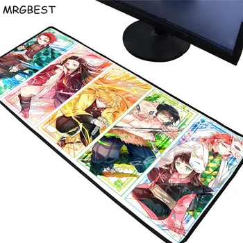 

MRGBEST Demon Slayer Kimetsu No Yaiba Lock Edge Gaming Gamer Game Mouse Pad Anime Large Mousepad Speed Version for LOL Dota2 Xxl
