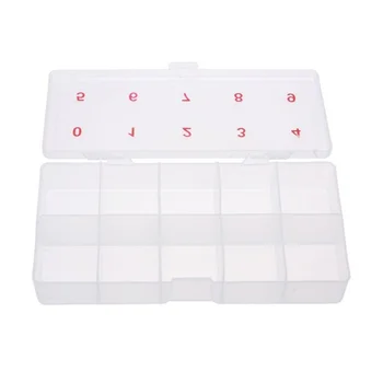 

2 x 5 Plastic Nail Art Tip Cell Empty Storage Box Case Tool White