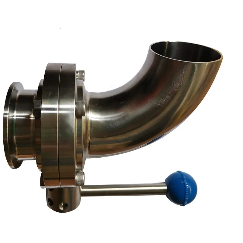 Три зажим 2-дюймовый клапан-бабочка Еда Класс Нержавеющая сталь 304 закругленная Дроссельный клапан потока Управление клапан