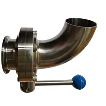 Три зажим 2-дюймовый клапан-бабочка Еда Класс Нержавеющая сталь 304 закругленная Дроссельный клапан потока Управление клапан