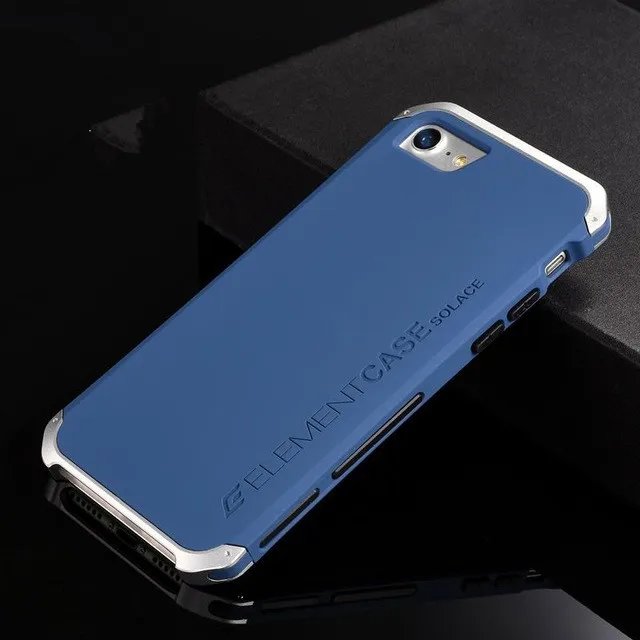 Blue silver Чехол для iphone 7 роскошный элемент чехлы для телефонов с дизайнерским алюминием и ПК чехол для xiaomi 8 6 note 5 huawei p10 20 iphone xs - Цвет: Blue silver