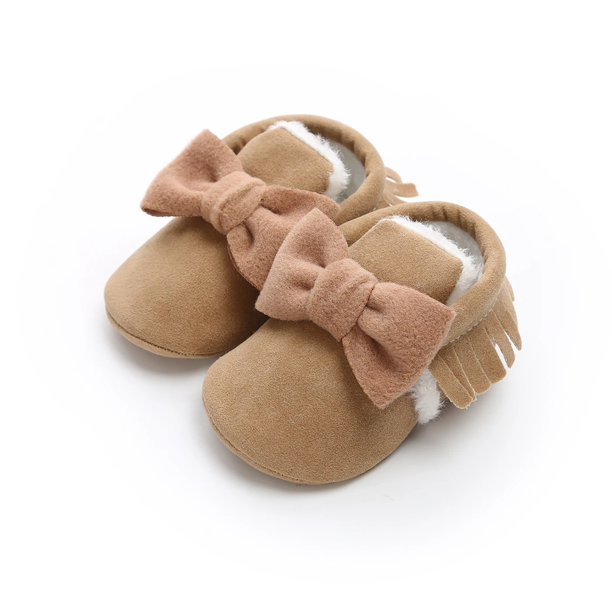Pudcoco/Детские пинетки для малышей для новорожденных мальчиков и девочек; Мокасины с бахромой и бантом для девочек; обувь на мягкой подошве; милые детские первые ходунки - Цвет: E