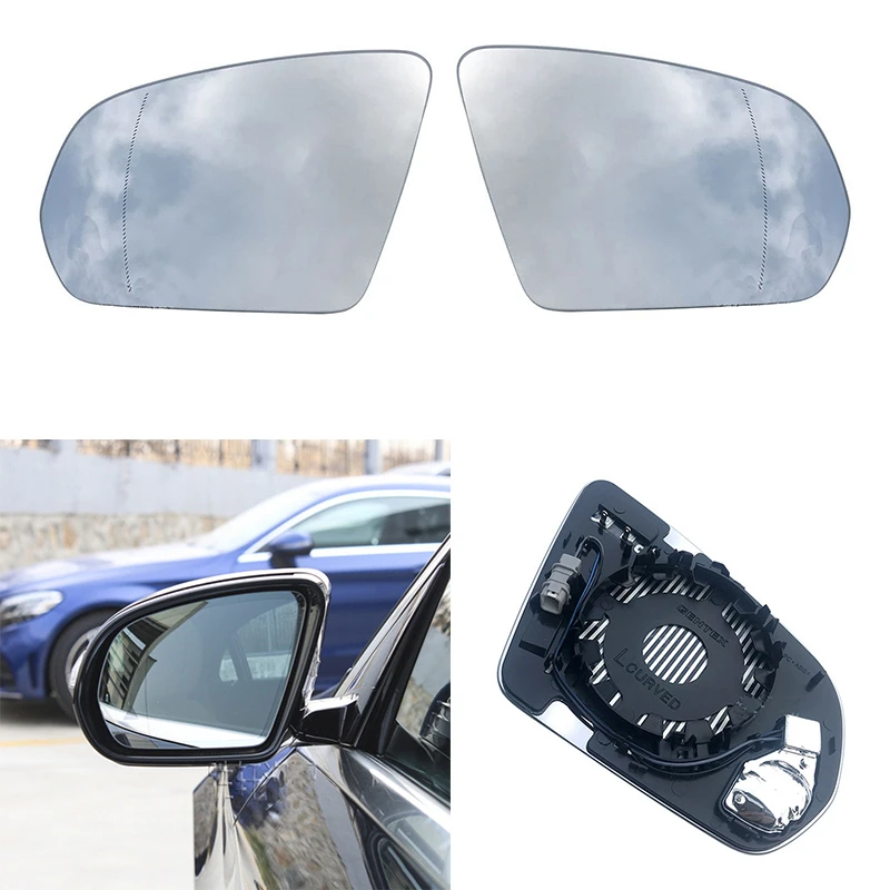 Замена с подогревом слепое пятно предупреждающий сигнал поворота зеркало стекло для Mercedes-Benz C E S класса GLC W205 W222 W217 W213 W238 GLC