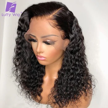 

13x6 Lace Frontal Human Hair Wigs Deep Part Curly Lace Front Wig Pre Plucked Bleached Knots Remy Brazilian For Women LUFFY