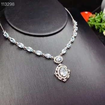 شراءزبرجد قلادة الطبيعية والحقيقية زبرجد قلادة قلادة شحن مجاني 925 فضة موضة زبرجد قلادة