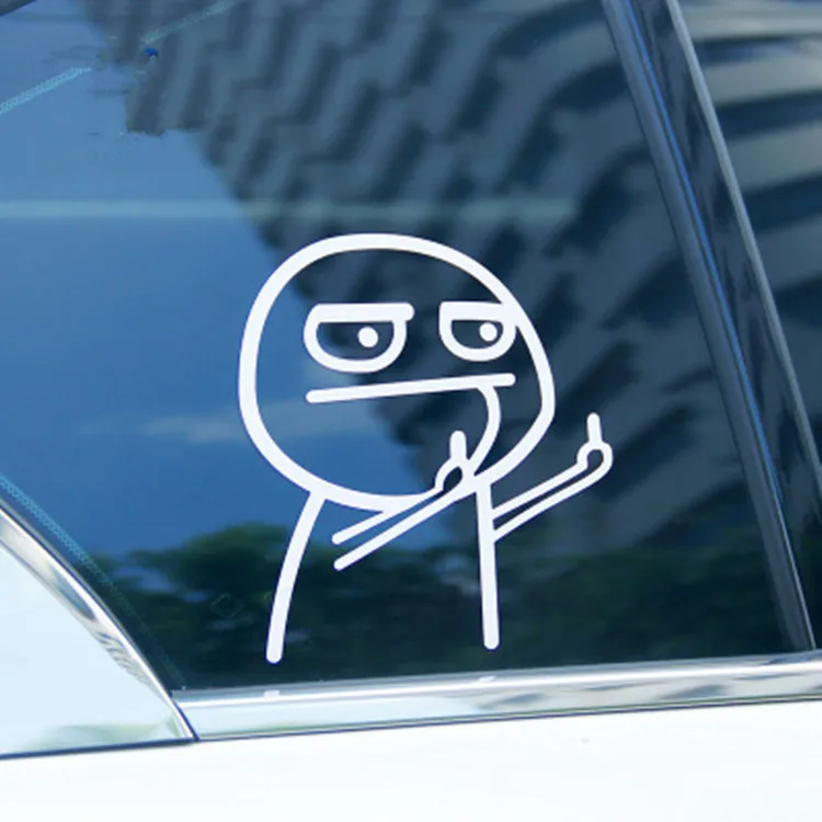 Funny Middle Finger Car Sticker Cartoon Reflective Vinyl Motorcycle Decal XJ 