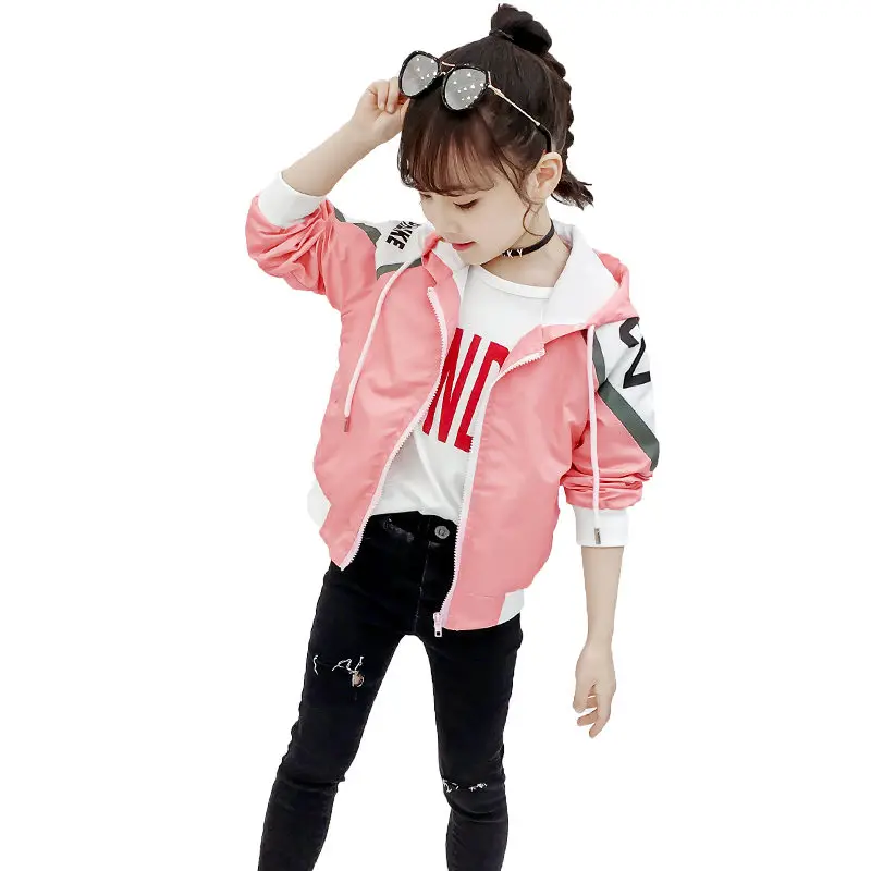

Kids Spring Jackets for Girls Coats 2019 New Hooded Jacket for Girls Coats Children Clothing Autumn Teen Girls Hoodie Zipper