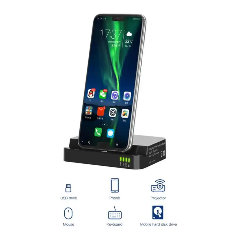 Тип C к HDMI USB3.0x2 PD TF Настольный Держатель Телефона Зарядная база HD видео сигнал передачи стабильная док-станция Подставка
