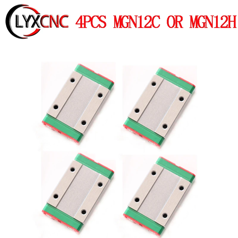 4Pcs MGN12H MGN12C Linear Guide Bearing Sliding Block 12mm Carriage Block Use With MGN12 Linear Guide For 3D Printer CNC Parts 3d stepper motor