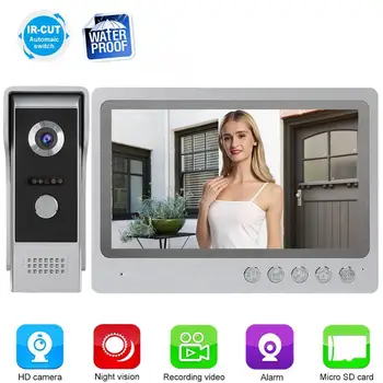 

9in HD Ultra-thin TFT Color Video Intercom Doorbell IR Security Camera 110-240V Color Video Intercom Doorbell