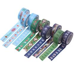 Rouleaux de rubans en papier Washi, 5 mètres, éléments de noël, motif de dessin animé, autocollants décoratifs, bande amusante, emballage cadeau pour meubles 