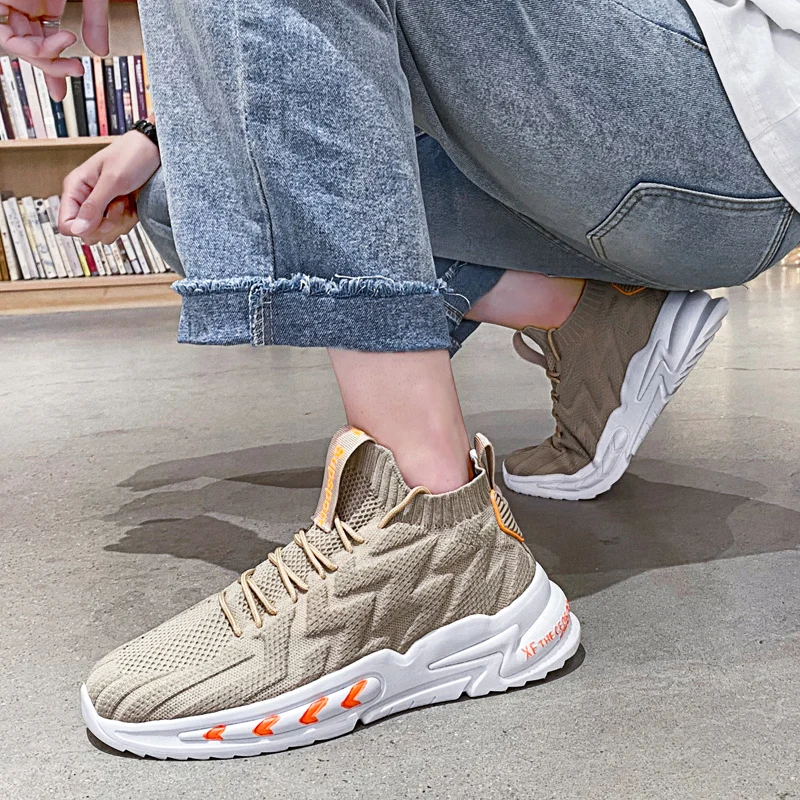 2021Lace-up Fashion Sneakers Men's Sports Shoes Comfortable Breathable Men Running Shoes Hot Sale Autumn Non-slip Training Shoes