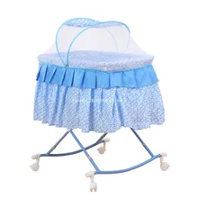 Портативный 2-в-1 Детские люлька с 4 Запираемые колеса, складной для новорожденных детская качалка-колыбель с москитной сеткой, симпатичные детские кроватки