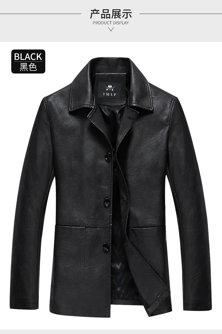 Spring And Autumn New Style MEN'S Leather Coat Middle-aged Casual Leather Jacket Men'S Wear