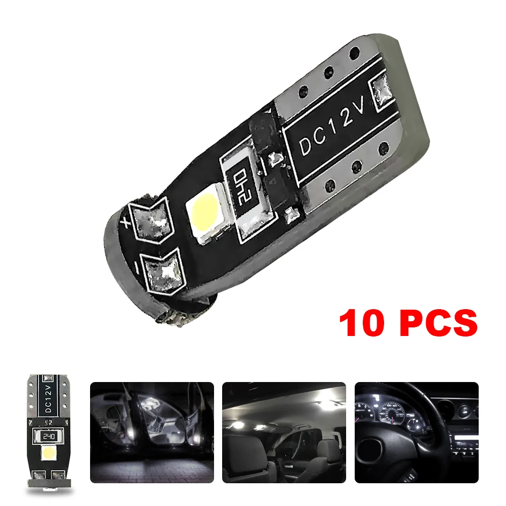 10 шт. t10 w5w led 194 3030 сигнальный светильник стояночный клиновидный CANBUS яркая
