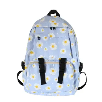 

Printing Backpack Girls School Backpacks Women Fresh Flowers Back Pack Nylon Lightweight Bagpack Leisure Preppy Style Back Bag