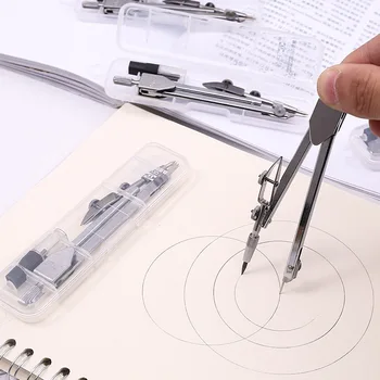 

JU XIA Stainless Steel Drawing Compass Math Geometry Tools for Circles School Supplies for Student Stationery (Included Box)