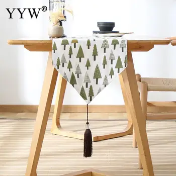 

9 Size Table Runner Modern Tree Pattern Chirstmas Party Wedding Decor Crafts Linen Cotton Table Runner Home Table Mat Decor