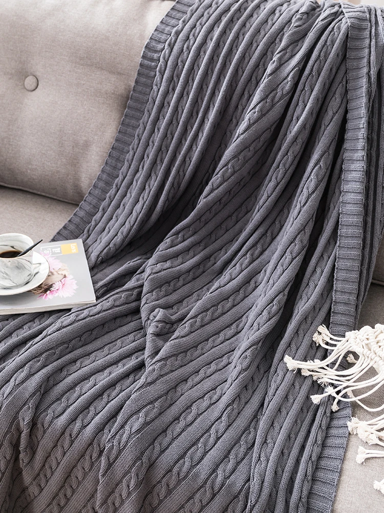 

Pure Cotton Net Red Nordic Knitted Blanket Office Nap Single Dormitory Student Leisure Blanket Quilt Sofa Cover Blanket