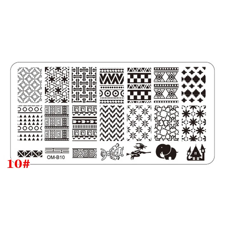 Nail Art Stamper пластины цветочный животный узор ногтей Stampping шаблон изображения пластины трафаретные гвозди дизайн Красота Инструменты Наборы - Цвет: 10