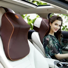 3D Автомобильная подушка из искусственной кожи с эффектом памяти, подушка для шеи, подушка для отдыха на талии, Подушка для спины, поясничная подушка для автомобиля, аксессуары для интерьера