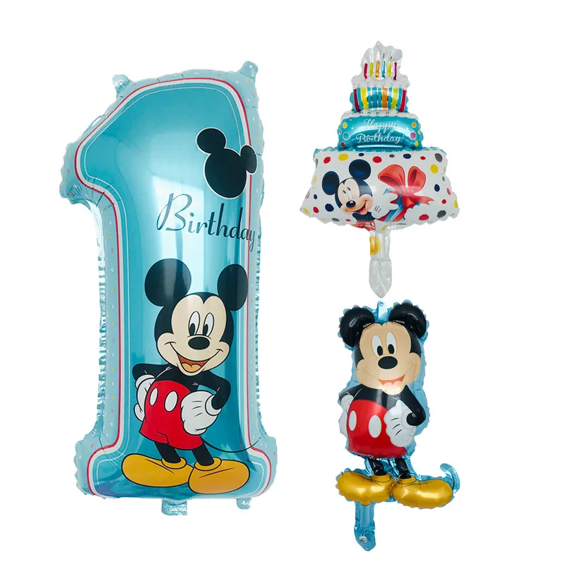 blue-3pcs Микки и Минни Маус серии комплект надувные шары mickey Мышь вечерние globos День Святого Валентина день детей день рождения вечерние украшения Детские воздушные шары оптом - Цвет: blue-3pcs